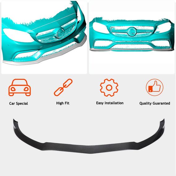 Накладка на передній бампер Lip V3 (для купе/кабріолет C63 AMG 2015-2019, Карбон) для Mercedes C-сlass W205 рр | Зображення 1