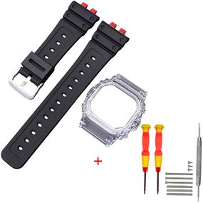 Ремінець + безель (рант) для Годинник C2asio G-Shock GMW-B5000 Red-Black Transp SI