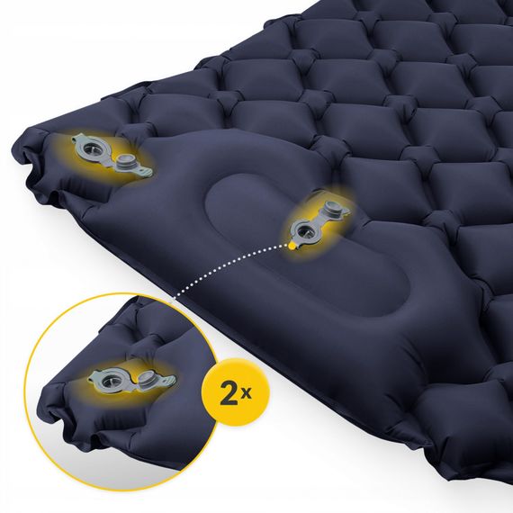 Надувний килимок (каремат) Mountain Goat 190 x 58 x 5 см з вбудованим насосом MG0009 Navy Blue (P-5905973400916) | Зображення 1