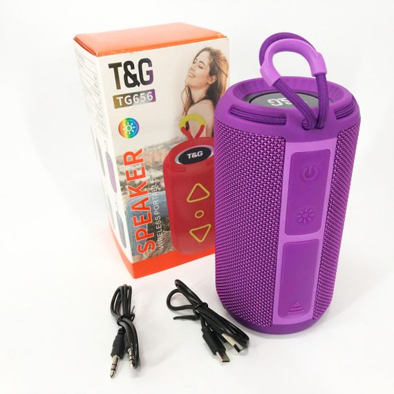 Bluetooth колонка портативна TG656 FM-радіо. TV-228 Колір: фіолетовий | Зображення 5