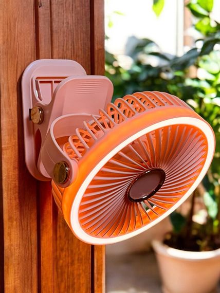 Вентилятор F2-150 аккумуляторный с LED подсветкой и прищепкой - Pink | Зображення 4