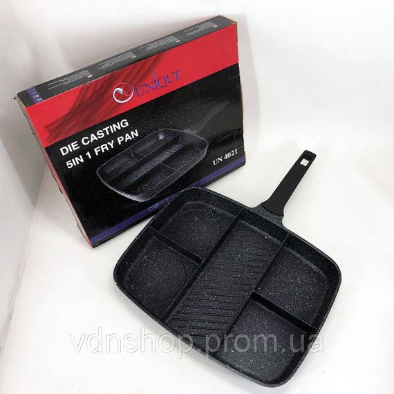 Універсальна сковорідка для готування UNIQUE, Кулінарна сковорода з антипригарним покриттям KN-18 | Зображення 2