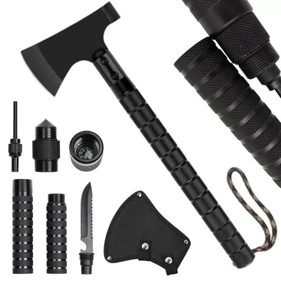 Топор тактический, набор для выживания 9в1 VT36 туристический GD-53 | Зображення 1