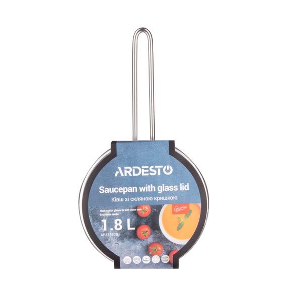 Ківш зі скляною кришкою ARDESTO Gemini Liguria, 1.8л, нержавіюча сталь (AR4318GB) | Зображення 2