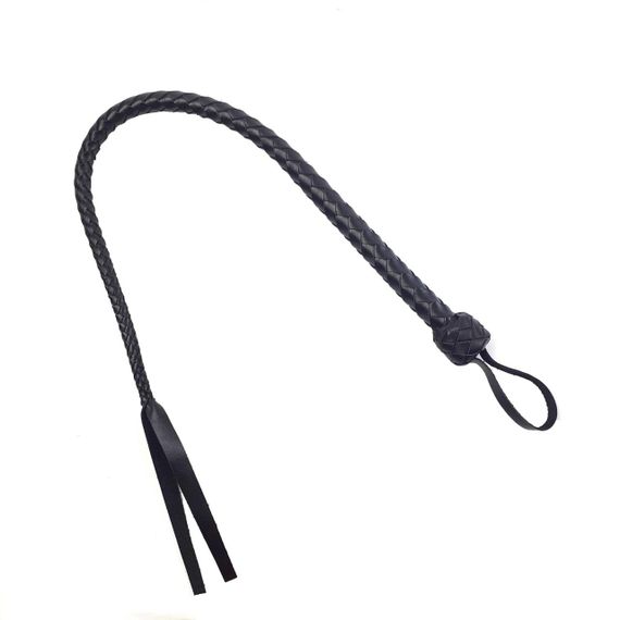 Батіг гнучкий Снейк, натуральна шкіра, колір чорний, довжина - 80 см Sex Aura