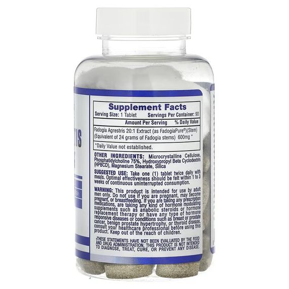 Фадогия Агрестис Hi-tech pharmaceuticals Fadogia Agrestis 20:1 Extract 600 mg 90 Tablets | Зображення 1