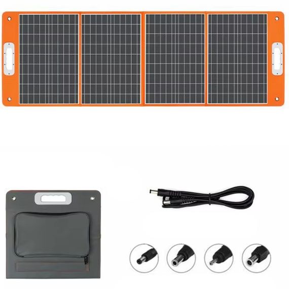 Портативна сонячна панель TSP-18V-100W Monocrystalline PD65W+QC3.0 (1USB-A/1C) Black | Зображення 1