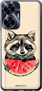 Чохол на Realme C55 Єнотик з кавуном "4605u-2992-2448"