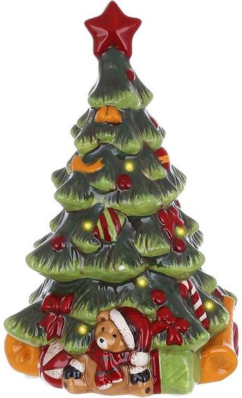 Новорічна музична статуетка "Ошатна Ялинка" з LED-підсвіткою 18х16х29см