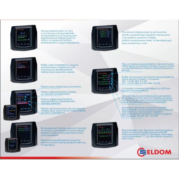 Водонагрівач Eldom GALANT 100  2100+1200 W  DU100W-W ELDOM | Зображення 5