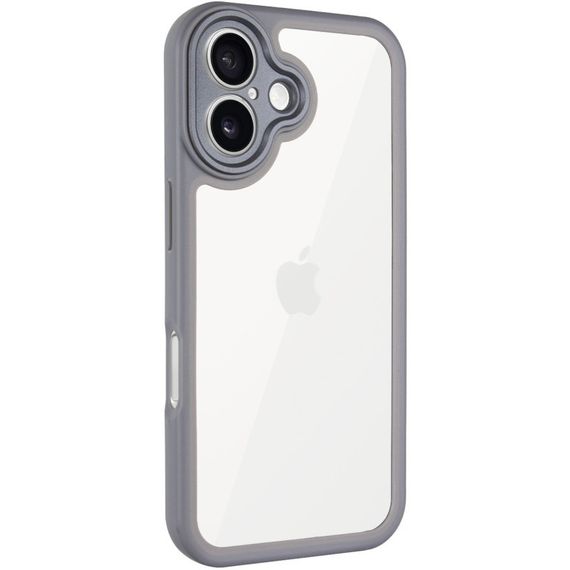 TPU чохол Transparent + Colour 1,5mm для Apple iPhone 16 (6.1") Grey