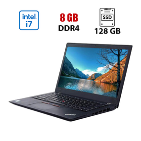 Ноутбук Lenovo ThinkPad T470s / 14" (1920x1080) IPS Touch / Intel Core i7-7500U (2 (4) ядра по 2.7 - 3.5 GHz) / 8 GB DDR4 / 128 GB SSD / Intel HD Graphics 620 / WebCam б/у
