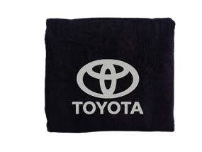 Рушник з вишивкою махровий банний 70*140 чорний автомобілісту Тойота Toyota 00451