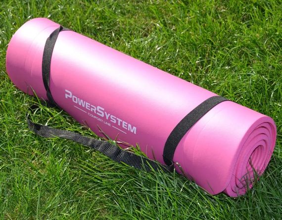 Килимок для йоги та фітнесу Power System PS-4017 NBR Fitness Yoga Mat Plus Pink (180х61х1) (PS-4017_Pink) | Зображення 3