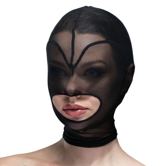 Маска сетка с открытым ртом Feral Feelings Hearts Mask Черная One Size | Зображення 1