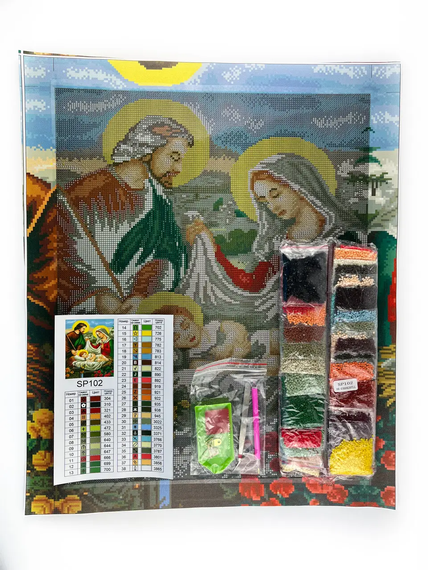 Алмазна мозаїка Ікона Ісус в колисці 40х50 см ColorArt SP102 | Зображення 1