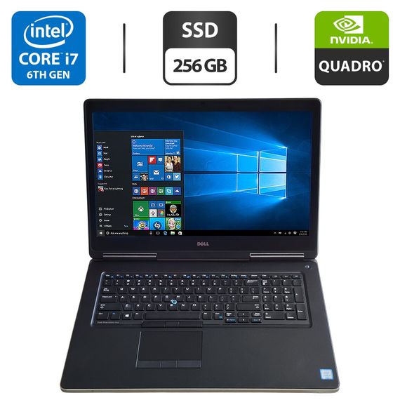 Мобильная рабочая станция Dell Precision 7710 / 17.3" (1920x1080) IPS / Intel Core i7-6920HQ (4 (8) ядра по 2.9 - 3.8 GHz) / 16 GB DDR4 / 256 GB SSD / nVidia Quadro M5000M, 8 GB GDDR5, 256-bit / WebCam б/у
