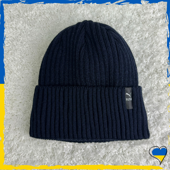 Шапка на флисе Puma пума. Шапка универсальная брендовая. Теплая однотонная | Зображення 1