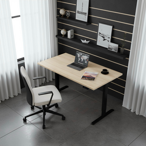 Стіл із електричним регулюванням висоти, одномоторний, чорний каркас, 1200х600х718-1178 мм.