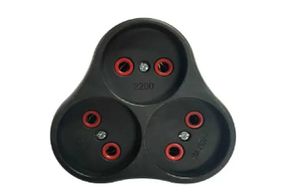 Розетка трійник із заземленням AK303B, Black, Q12