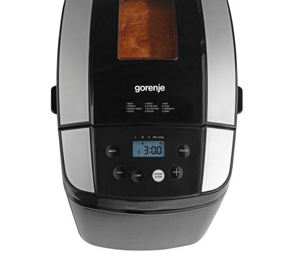 Хлебопечь Gorenje BM1210BK/12 программ/дисплей/хлеб 900-1200 г/ пластик + металл (BM1210BK) | Зображення 2