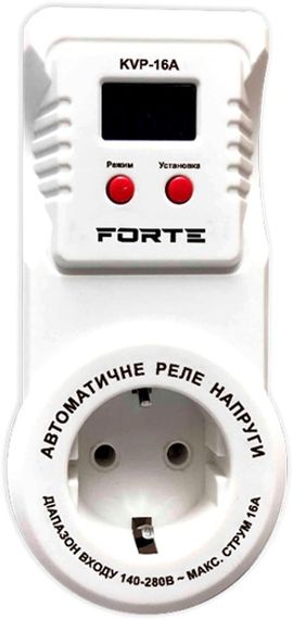 Реле напряжения автоматическое Forte  KVP-16A белое