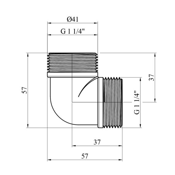 Угольник усиленный LexLine 1 1/4" ЗЗ латунный УК0126-В | Зображення 1