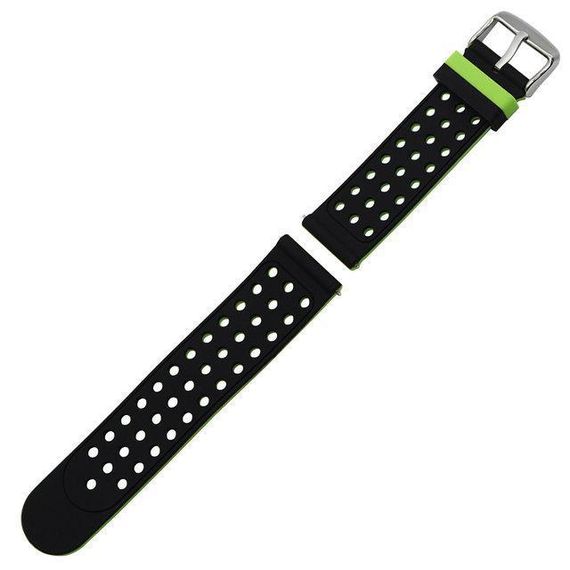 Двухсторонний ремешок с перфорацией Primo для часов Samsung Galaxy Watch 3 41mm (SM-R850) - Black&Green | Зображення 1