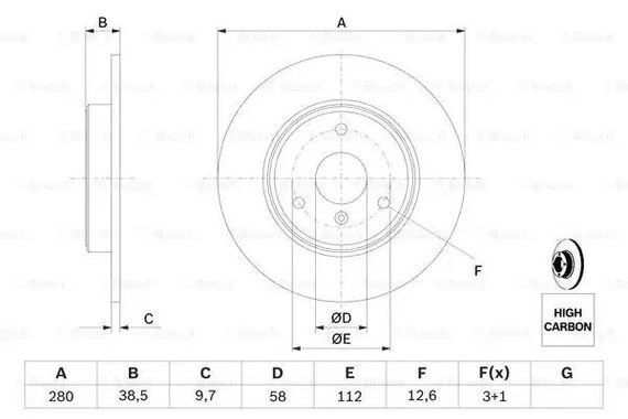 Диск гальмівний SMART FORTWO, BOSCH (0986479305) | Зображення 4