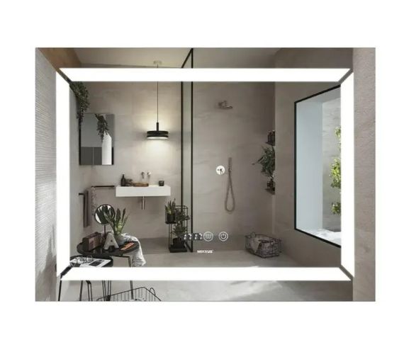 Дзеркало Mixxus Light MR01-90x70 (годинник, LED-підсвічування, антизапотівання) (MI5999)