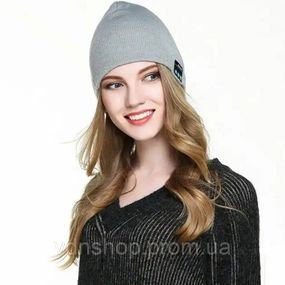 Портативна колонка шапки з bluetooth навушниками SPS Hat BT True. Колір: сірий HB-29