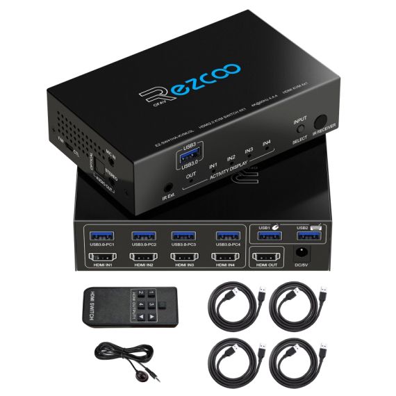 HDMI Switch 4 комп'ютер на 1 монітор USB 3.0 KVM 8K 4K 60Hz H EZ-SW41H21-KWMU3P