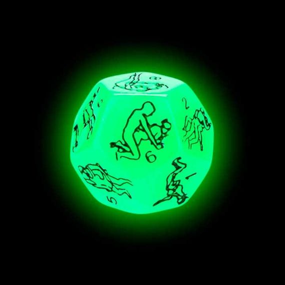 Романтична гра неоновий дванадцятигранний кубик "Пози" — Sex кубик | Зображення 1