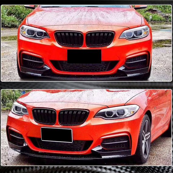Накладка на передній бампер V2 (для F22/23 M-Sport, Карбон) для BMW 2 серія F22/23 2014-2021 рр | Зображення 3