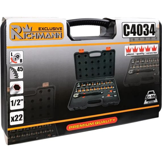 Набір головок ударних Richmann C4034 1/2" 22елем. + трещітка | Зображення 2