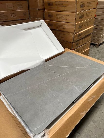 Раскладной керамический стол Berlin ceramic 140-180×80 см, выбор цвета столешницы стільниця сірий мат/чорний каркас | Зображення 8