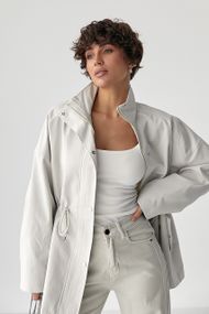 Жіноча вітровка-парка  на блискавці - світло-сірий цвет, M (є розміри)