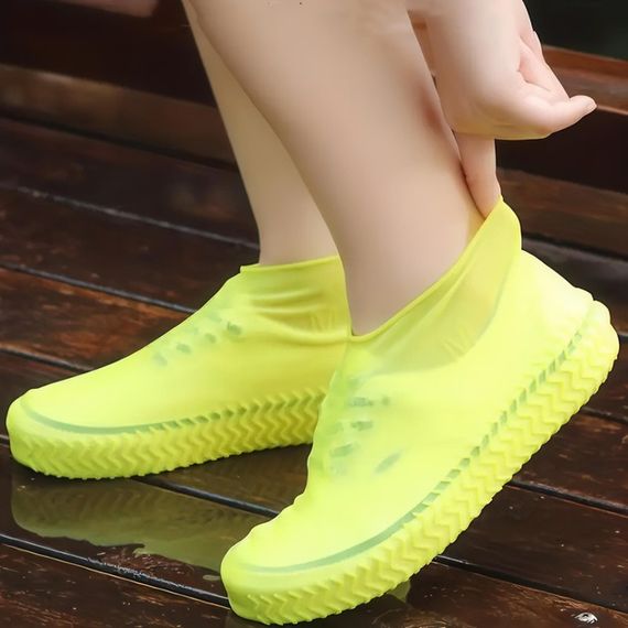Багаторазові бахіли-чохли L (41-45 розмір) для взуття силіконові від води та бруду. Колір: жовтий | Зображення 4