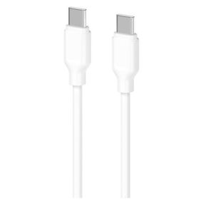 Кабель 2E USB-C - USB-C Glow 60W 1m White (2E-CCCC-WH)