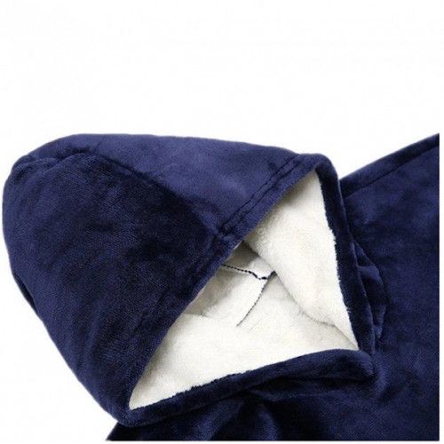 Плед Толстовка з Капюшоном і Руковами Huggle Hoodie 3-в-1 (Синій) Плед із Руковами Двосторонній Халат Домашній | Зображення 2