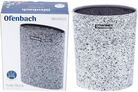 Підставка-колода Ofenbach Snow Marble для кухонних ножів 16х7х22.5см, овальна | Зображення 4