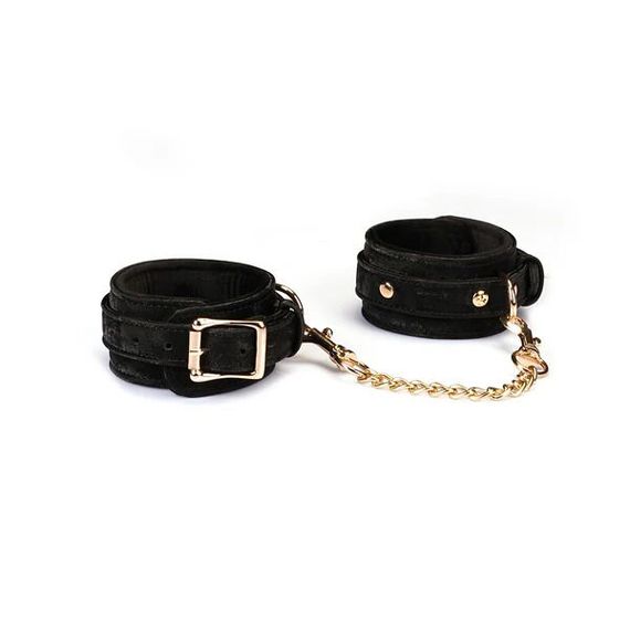 Наручники Liebe Seele Boudoir Amor Wrist Cuffs Black, з’єднувальний ланцюжок на карабінах | Зображення 2