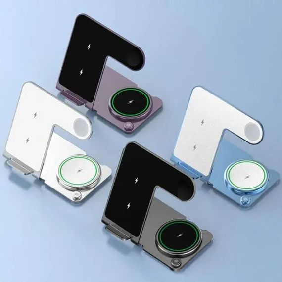 Зарядная станция 3 в 1, подставка для быстрого беспроводного зарядного устройства | Зображення 2