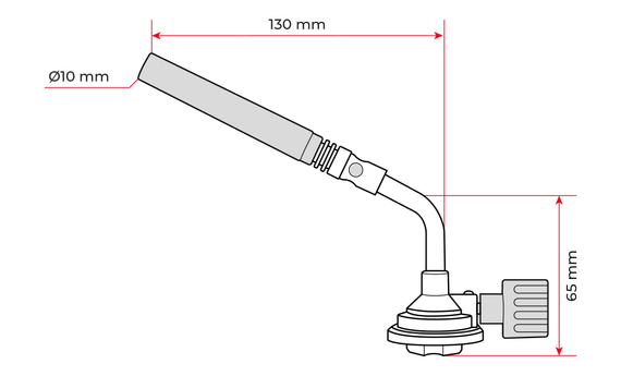 Пальник газовий, регулятор, сопло D=10 мм INTERTOOL GB-0024 | Зображення 1