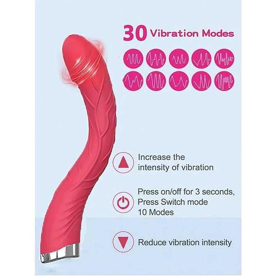 Вигнутий вібратор для стимуляції точки G 30 режимів | Зображення 1
