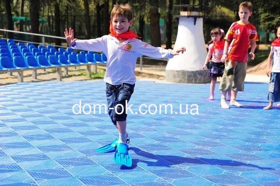 Пластиковые модульные напольные покрытия "Сквер", размер 378х378х11мм, цвет терракот | Зображення 5