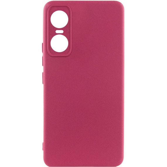 Чехол Silicone Cover Lakshmi Full Camera (A) для Tecno Pop 6 Pro Full camera, Бордовий/Marsala