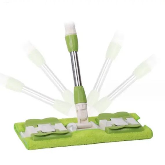 Швабра полотер для быстрой уборки с насадкой из микрофибры на зажимах с запаской. JI-892 Цвет: зеленый | Зображення 2