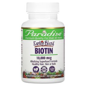 Біотин, Biotin, Paradise Herbs, 10000 мкг, 90 вегетаріанських капсул
