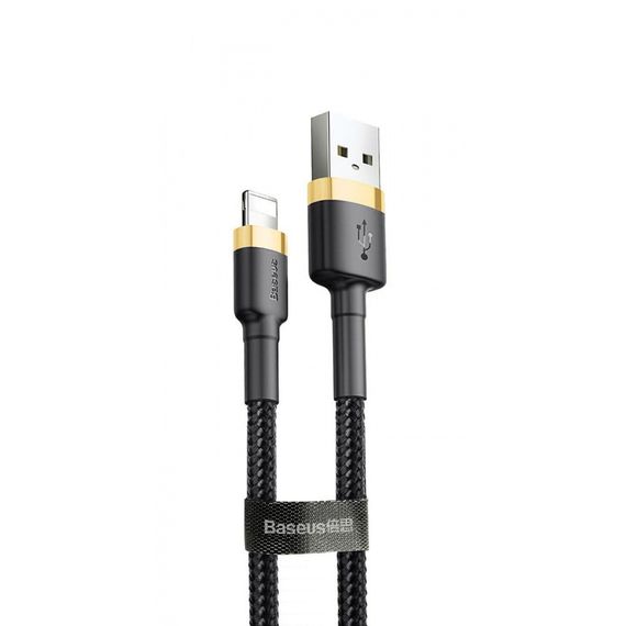 Кабель Baseus Cafule Lightning 1.5A (2m), Чорний з золотим, 1.5 м